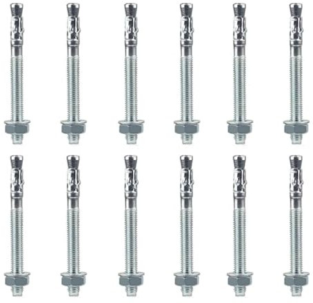 Jortmrd 20 Piezas Anclajes Macho M8x90mm + M10x90mm, Pernos de Anclaje, Tacos Metalicos Pernos Anclaje Duraderos para Barandillas, Ventanas, Instalación en Concreto, Albañilería