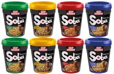 Customised Japanese Style Soba Cup Noodles Instant Ramen Box (Pack of 8), Choose Any 4 Flavours