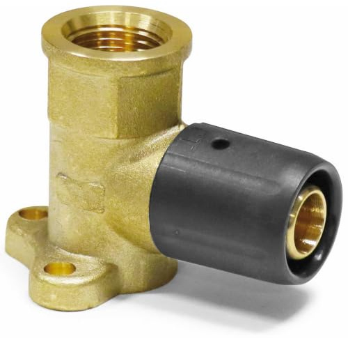 Pipetec Steckfitting Wandwinkel 16 x 2mm - 1/2 Zoll - 52mm Einbautiefe | für Mehrschichtverbundrohr und Aluminiumverbundrohr, DVGW Zertifiziert, 10 Jahre erweiterte Herstellergewährleistung