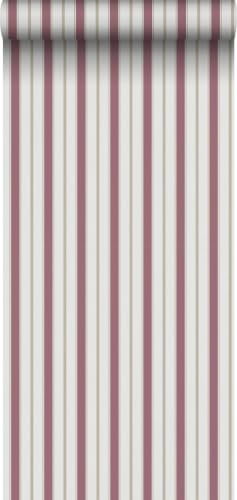 Sanders & Sanders Tapete Streifen Rot und Beige 53 cm x 10.05 m