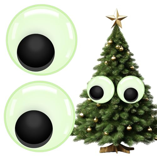 4 Stück 15 cm Riesen-Wackelaugen – Selbstklebend, Leuchten im Dunkeln, Große Googly Eyes für Halloween, Weihnachten, DIY-Bastelarbeiten & Partydekoration
