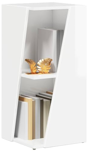 vidaXL Seitenregal Hochglanz Weiß 33 x 32 x 70,5 cm Holzwerkstoff, Moderne Regale für Wohnzimmer, praktische Aufbewahrung, vielseitige Organizer für Küche und Arbeitszimmer