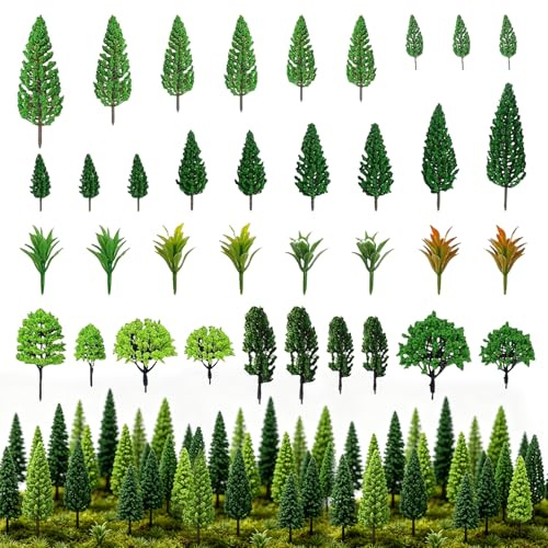 SUPRROW 40 Stück Modellbau Bäume Gemischte Miniatur Bäume Modell Miniatur Baum Diorama Zug Eisenbahn Modellbau Landschaft für DIY Landschaften Miniaturlandschaften Sandkastenmodelle Verwendet