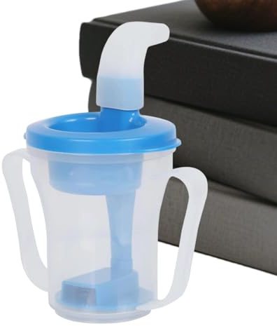 Saugbecher Pflege - Dysphagie Cup 11x8.5x8.5cm, Trinkhilfe Set | Auslaufsicher AntiVerschluck Kontrolliert Strohsystem, Erwachsene Senioren Schluckstörung Hydration Alltag Sicherheit Komfort Nutzung F