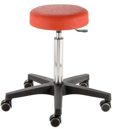 Prova Nova GmbH Rollhocker Comfort 4400, Sitzhöhe ca. 54-73 cm, Rundsitz Ø 33 cm, Rollen/Bodengleiter:weiche Radbandage, Polsterdekor:Dekor Feuer