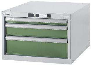 Lista | Werkbank-Baukastensystem | Unterbauschrank | Höhe 383 mm | 3 Schubladen | resedagrün