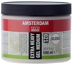 Amsterdam Mediums - Extra Heavy Gel Medium Gloss 021 - Pot de 500 ml - Ajoute du volume et de la dimension aux acryliques - Finition imperméable et transparente - Idéal pour les techniques mixtes.