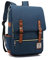 XibeiTrade Vintage Rucksack Herren Damen Unisex School Student Oxford Laptop Rucksack Retro Rucksäcke Schulrucksack Dunkelblau