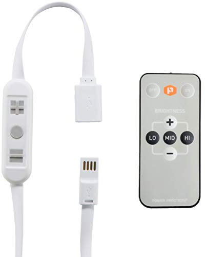 Power Practical Luminoodle Commutateur USB et variateur d'intensité, femelle vers mâle bouton sur off avec télécommande sans fil
