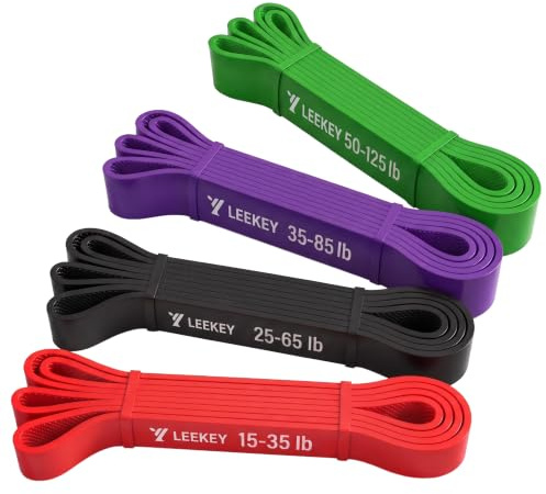 LEEKEY Resistance Bands for Working Out, Exercise Bands with Door Anchor,Pull Up Assistance Bands for Men and Women- Strength Bands for Fitness Training, Physical Therapy,Home Workouts