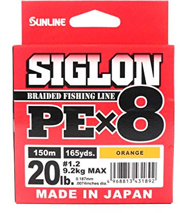 Sunline Erwachsene Siglon Braid Pe X8 Line Orange 0.187mm-9.2Kg-150Mt, 0.187MM-150MT-9.2KG