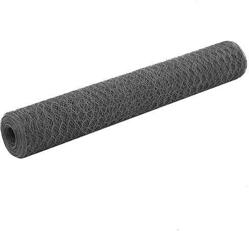 vidaXL Grillage Acier Revêtement PVC 25x1 m Hexagonal Gris Clôture de Jardin