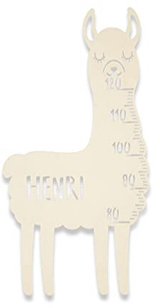 Kindermesslatte Holz Grössenmesser Modell Lama personalisierbar mit Wunsch-Namen für Mädchen oder Jungen Wand Messleiste Wachstumsleiste Metermass Geschenk Taufe Kinderzimmer by HeLLo Mini