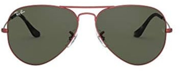 Ray-Ban Unisex Rb3025 Classic Aviator Sunglasses, Sand Transparent Red/G-15 Green, 62 mm