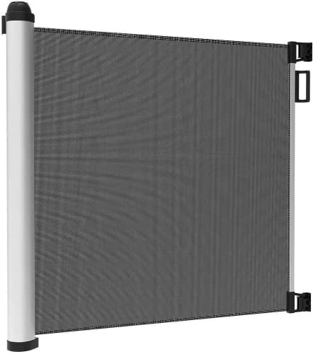 Leogreen - Treppenschutzgitter Türschutzgitter Treppenschutz Roll, Aluminium Baby Absperrgitter Ausziehbar & Einrollbar Schützgitter 0-125 cm, Rollo Türschutzgitter Hundeschutzgitter, Einhandbedienung