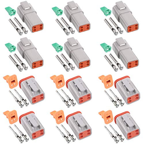 Glarks 54 connettori a 4 pin sigillati grigio maschio e femmina per auto, impermeabili, connettori per cavi elettrici 22-16 AWG per moto, scooter, auto, camion, barche