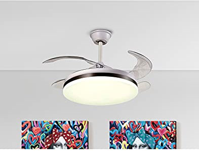 Ventilador de Techo LED CCT 2x36W VENTO Schuller Blanco Mate y Bronce 4 Aspas Ø50-100cm
