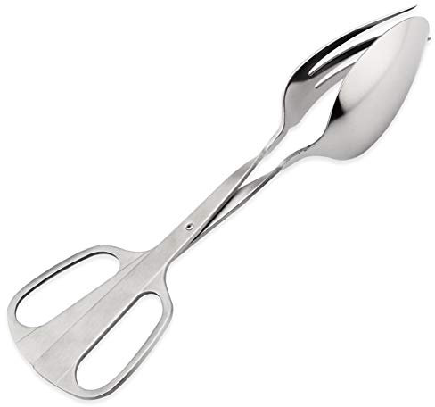 Asian Soup Spoon Stainless Steel Salad Tongs Big Spoon Fork Scissors Clip Buffet Bread Food Tongs Kitchen Serving Clip Practical Cooking Gadgets Restaurants, Kitchens, etc.