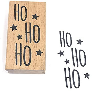 Frau WUNDERVoll® Stempel - HoHoHo- aus Holz, Schrift-/ Motivgröße: 6,7 x 3,5 cm/Weihnachten, Adventskalender, Handstempel, Motivstempel, Dekostempel, Advent, Holz, Stempel, Gastgeschenk