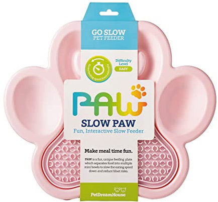 PetDreamHouse Paw Gamelle Interactive 2 en 1 avec Tapis à lécher Amovible pour Chiens, Chiots ou Chats - Contrôle de la Nourriture des friandises - Anti-ballonnements