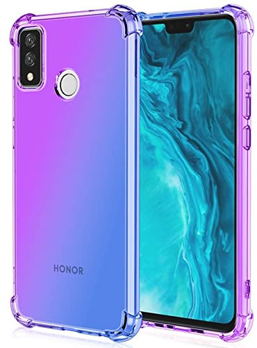 HUANGTAOLI Coque pour Honor 8X, Airbag Protection contre les chutes Dégradé Couleur Bumper Coque de téléphone Violet/Bleu