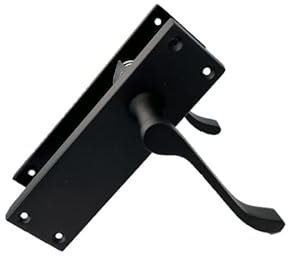 Haven Heritage Black Door Handles Internal Sets - Victorian Scroll Matt Black Door Handles Available as Latch, Lock and Bathroom Privacy. (1 x Latch Handle 150MM)