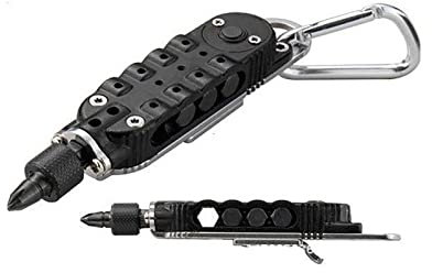 GAILY YOUTH Screwdriver Mini Multi Tool with Wrench Hex Bit Bottle Opener Wrench,9 in 1 Magic Screwdriver with Carabiner for Outdoor Repairing Camping Fishing