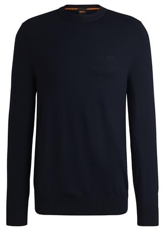 BOSS Hommes Avac C Pull Regular en Laine mélangée à Logo brodé