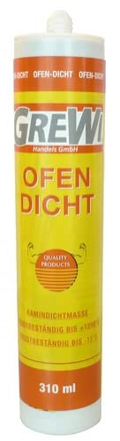 Grewi Ofen-Dicht 310ml,Hochtemperaturbeständige Abdichtung für feuerfeste Steine und Heizanlagen