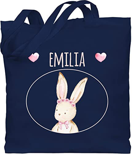 Baumwolltasche - Taschen - Osterhase süßer Hase Mädchen Geschenk I - Unisize - Navy Blau - ostern tasche osterhasen oster beutel häschen hasen jutebeutel hasenmotiv stofftasche motiv