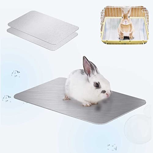 FIPASEN Kaninchen-Kühlkissen, 2Stück Kühlplatte für Kaninchen, Hasen, Hamster, Meerschweinchen Andere Kleine Haustiere bleiben Sie diesen Sommer Kühl - Hamster-Kühlkissen, Eisbett (30x20cm)