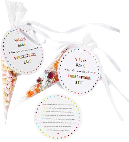 10 Stück Geschenkanhänger mit Kegeltüten für Kita Abschiedsgeschenk Erzieherin Personalisierte Geschenkverpackung für Kindergarten Abschiedsgeschenke für Kindergärtnerin Erzieherin usw.