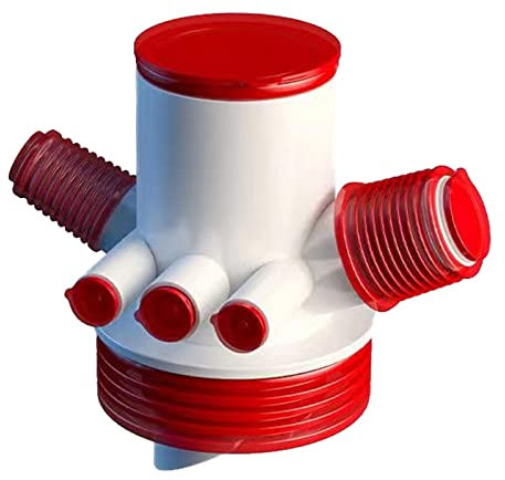 JISADER Bodenablauf-T-Stück-Verbindungsadapter, Bodenablauf-T-Stück-Verbindung, Kanalanschluss-Adapter für Waschmaschinenrohr, Waschbecken, Waschmaschine,