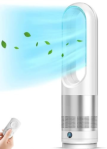23 bladeless Tower Fan,80° oscillating Tower Fan for Home Office use,Quiet Cooling Fan with 8H Timer,leafless Electric Fan with Remote,8 speeds Wind,LED Display