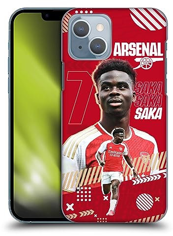 Head Case Designs Officially Licensed Arsenal FC Bukayo Saka 2023/24 First Team Hard Back Case Compatible With Apple iPhone 14
