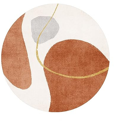 PALVIT Bedside Rugs, 200x200cm Low Pile Room Carpet with Non-Slip Bottom for Sofa Table Living Room Kitchen Bathroom Mat, Round Washable Home Decor Floor Rug