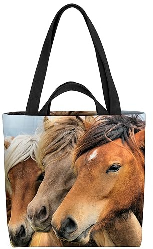 VOID Islandpferde Pferd Reiten Wildpferde Tasche 33x33x14cm,15l Einkaufs-Beutel Shopper Einkaufs-Tasche Bag
