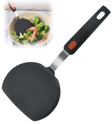HOMURY 1 spatule en silicone : spatule ronde anti-adhésive pour casseroles et poêles à revêtement sûr
