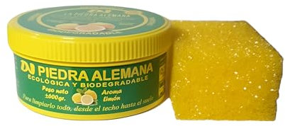 Arcilla Blanca de Limpieza, Piedra de Limpieza alemana, Super Fuerte Espuma y Pasta Original Con aroma a Limón y Biodegradable. Nueva formula para profesionales. Lo arranca todo. 600G