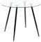 FURNITABLE | Mesa de comedor escandinava de cristal 80 cm – Patas de metal negro mate – También mesa baja minimalista