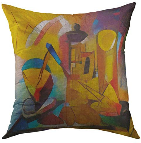 Kissenbezug Alternative Reproduktionen Berühmter Gemälde Von Picasso Mit Abstraktem Kandinsky-Design Im Modernen Stil Kissen Bezug Superweicher Kissenbezüge Premium Kissenhülle Für Büro 45x45 cm