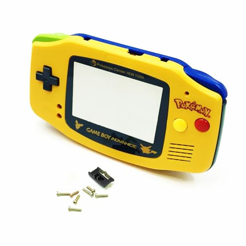 DIY Extra GBA Gehäuse Shell Limited Yellow Case Set Ersatz für Gameboy Advance Handheld Konsole PKM Edition Abdeckung Außengehäuse + Glas Schutzscheibe / Tasten / Schrauben / Aufkleber