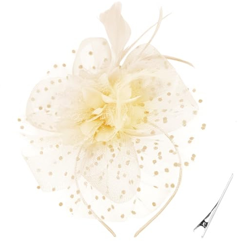 AQOKKA Women Fascinators Hats Flower Fascinators with Headband and Clip Tea Party Headwear for Women and Girls