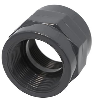 HAF® 1x PVC Fittings Gewindemuffe mit 2X Innengewinde 2 | Übergangsmuffe aus grauem PVC-U für Rohranschlüsse, Poolverrohrungen UVM. | 2 Zoll | Qualität: Made in Europe - Menge: 1 Stück