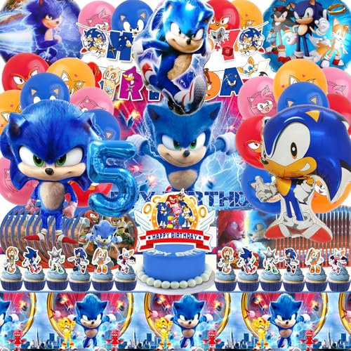 84 PCS Soni Luftballons Kindergeburtstag, Soni Deko Geburtstag, Soni Geburtstag Luftballon, Soni Deko, Soni Tortenaufleger, Soni Luftballon, Ballon, Geburtstagsdeko 5 Jahre