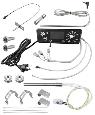 QAGGUM Digitales Thermostat-Steuerplatinen-Set passend für Pit Boss 3/4/5/7 Serie Vertikaler Pellet-Räucher mit 1 Zündung, 1 Grillsonde und 2 Fleischsonden LCD-Display