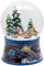 Schneekugel Schlittenfahrt Nostalgie Winterwald Weihnachten | Sockel Winterlandschaft Eisläufer | mit Spieluhr | H:14 cm B: 10 cm | Schüttelkugel | 20091