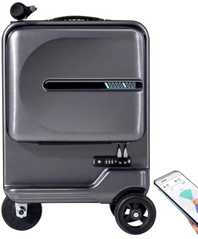 factildfulzhan Schwarzer 20-Zoll-Smart-Koffer SE3miniT mit zerlegbarem 73,26-Wh-Akku, max. Tragkraft 100 kg, Alu-Rahmen, direktes Laden/Einsteigen, Carry on Luggage