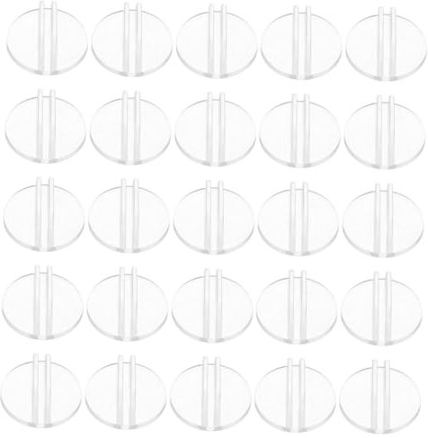 Abaodam 50stücke Transparente Spielkartenhalter-clips Spielkartenständer Aus Kunststoff Miniaturbasen Für Tischspiele Durchsichtige Kartenhalter Visitenkartenhalter Runde Kartenhalter Für