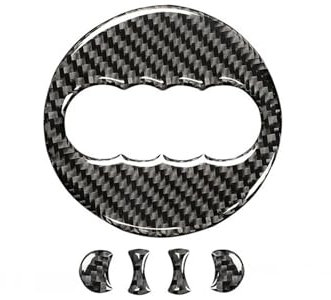 runhuabaihuo Auto Lenkrad Ring Trim Carbon Faser Aufkleber Abdeckung Dekoration Auto Zubehör for Audi A4 B8 8K A6 C6 4F Q5 8R Q7 4L A3 8V(Type D)